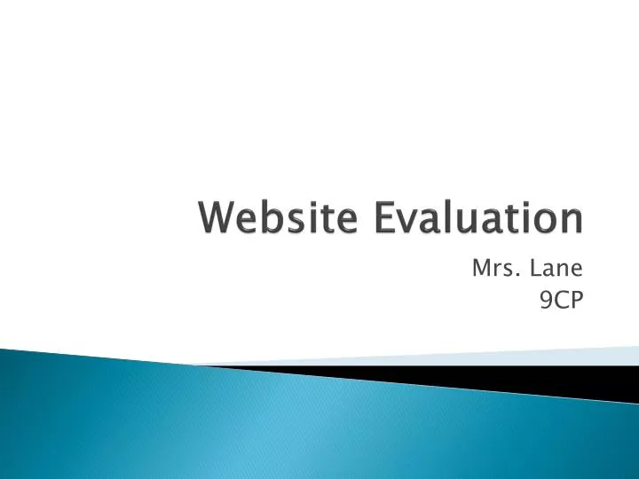 website evaluation