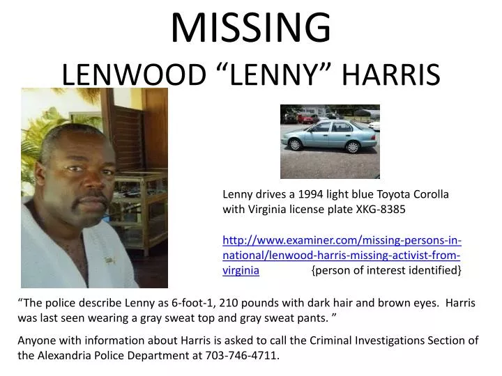 missing lenwood lenny harris