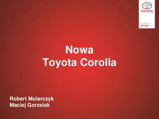 Nowa Toyota Corolla