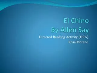 El Chino By Allen Say