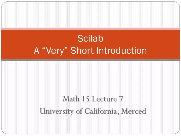 scilab a very short introduction