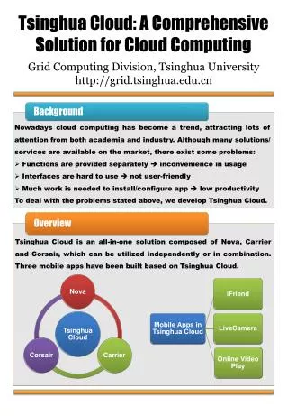 Tsinghua Cloud: A Comprehensive Solution for Cloud Computing
