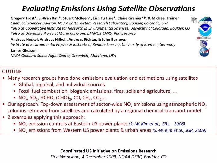 evaluating emissions using satellite observations