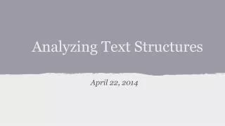 Analyzing Text Structures