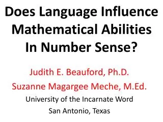 Does Language Influence Mathematical Abilities In Number Sense?