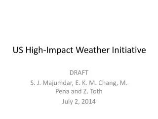 US High-Impact Weather Initiative