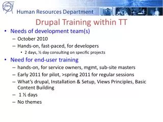 Drupal Training within TT