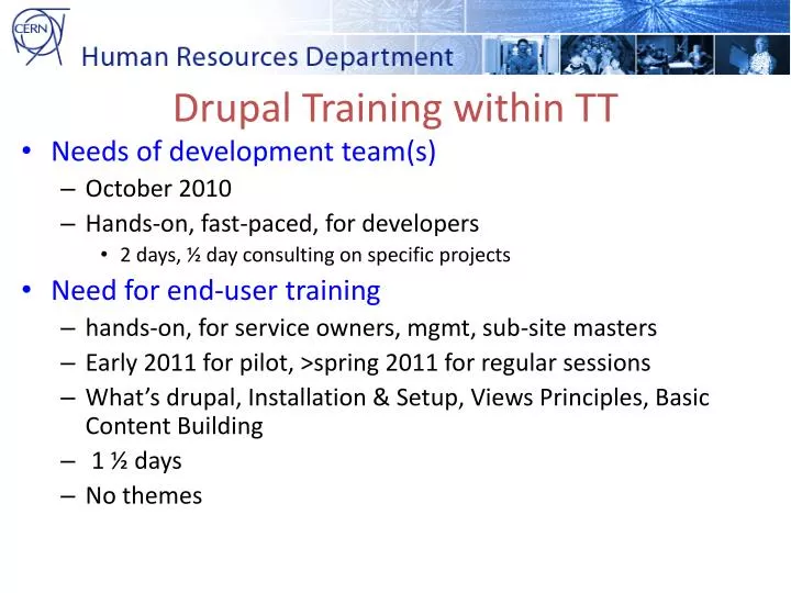 drupal training within tt
