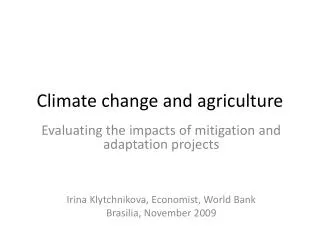 Climate change and agriculture