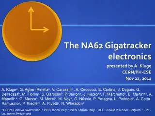 The NA62 Gigatracker electronics