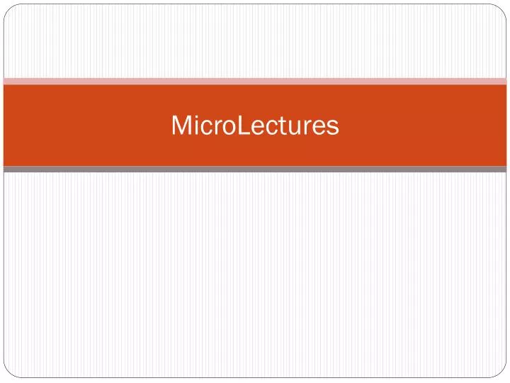 microlectures