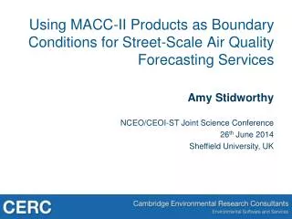 Using MACC-II Products as Boundary Conditions for Street-Scale Air Quality Forecasting Services