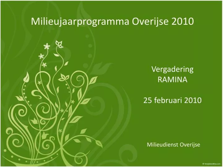 milieujaarprogramma overijse 2010