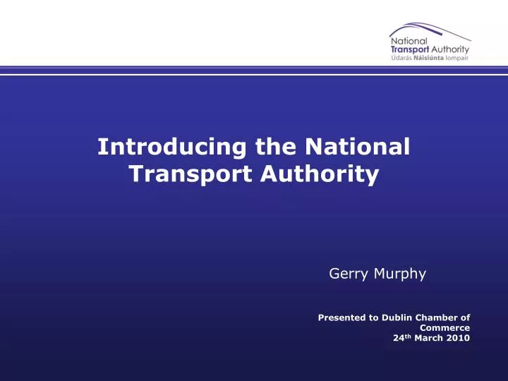 introducing the national transport authority