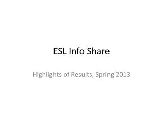 esl info share