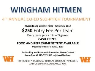 Riverside and Optimist Parks - July 19-21, 2013 $250 Entry Fee Per Team