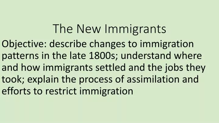 the new immigrants