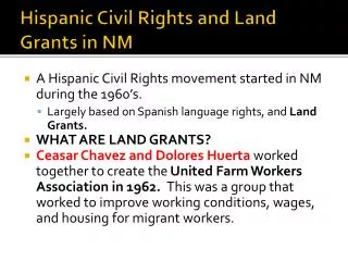 Hispanic Civil Rights and Land Grants in NM