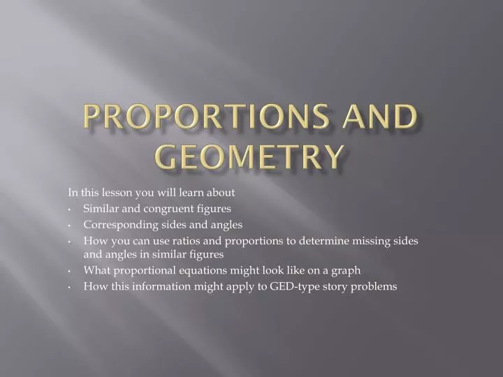 proportions and geometry