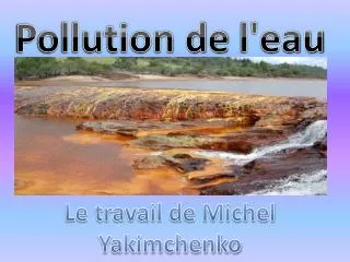 Pollution de l'eau