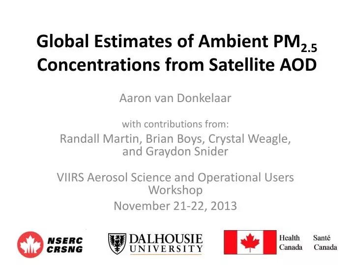 global estimates of ambient pm 2 5 concentrations from satellite aod