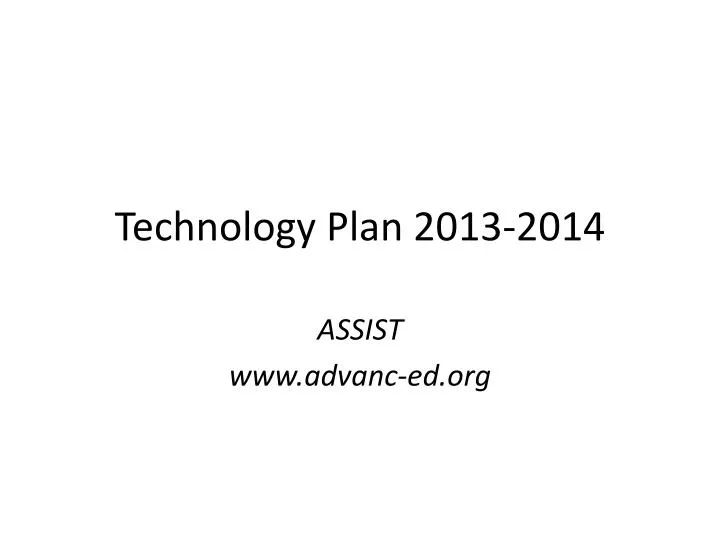 technology plan 2013 2014
