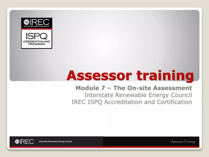 assessor training