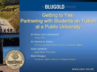 Getting to Yes: Partnering with Students on Tuition at a Public University