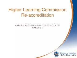 Higher Learning Commission Re-accreditation