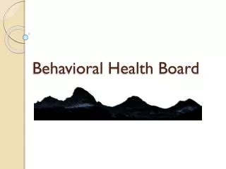 Behavioral Health Board