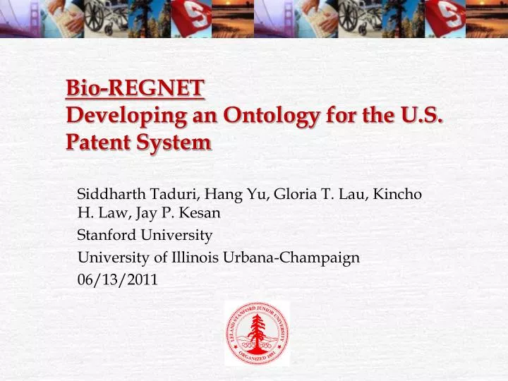bio regnet developing an ontology for the u s patent system