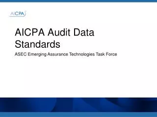 AICPA Audit Data S t andards