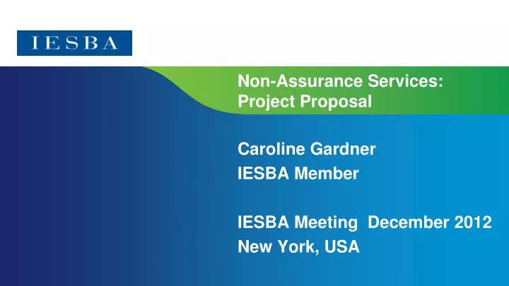 non assurance services project proposal