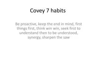 Covey 7 habits