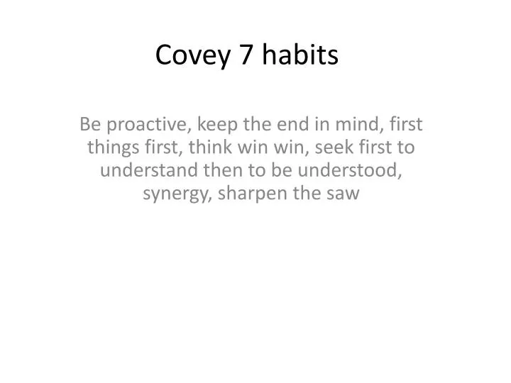 covey 7 habits