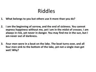 Riddles