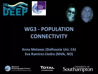 WG3 - POPULATION CONNECTIVITY Anna Metaxas ( Dalhousie Uni . CA)