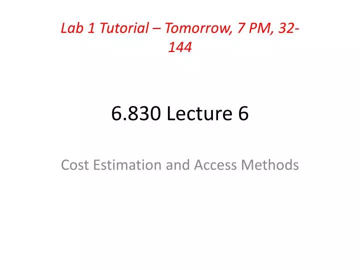 6 830 lecture 6