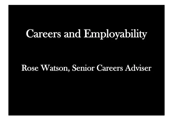 careers and employability