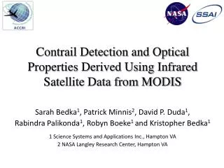 Contrail Detection and Optical Properties Derived Using Infrared Satellite Data from MODIS