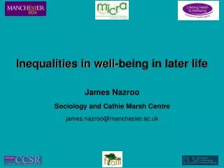 Inequalities in well-being in later life