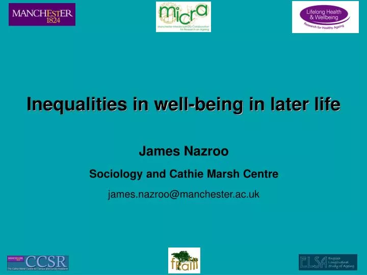inequalities in well being in later life