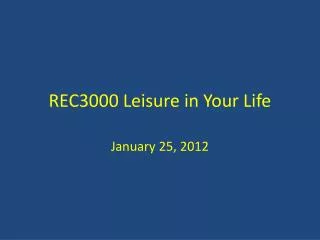 REC3000 Leisure in Your Life