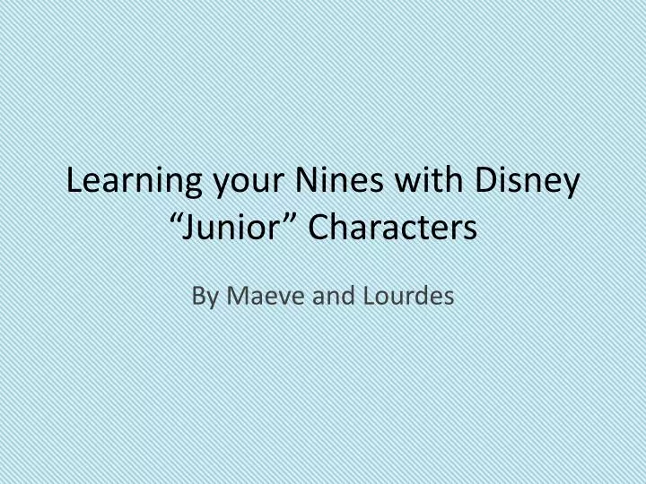 learning your nines with disney junior characters
