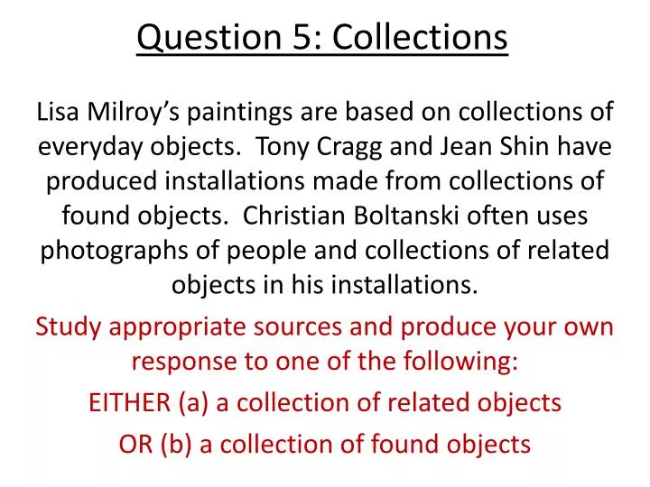 question 5 collections