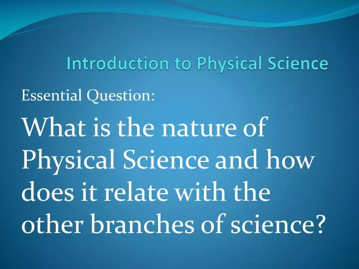 introduction to physical science
