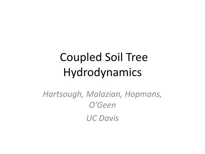 coupled soil tree hydrodynamics