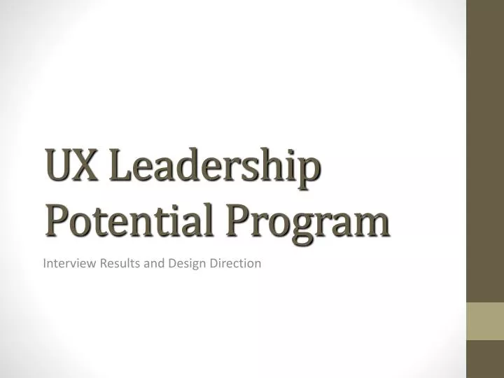 ux leadership potential program