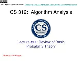 CS 312: Algorithm Analysis