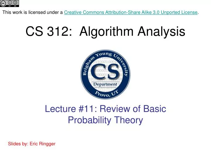 cs 312 algorithm analysis